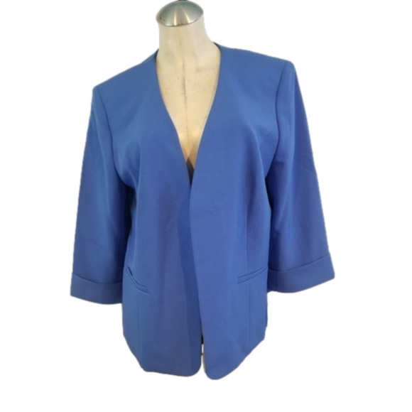 Evan Picone Black Label is 14W Blue Open Blazer - Picture 1 of 8